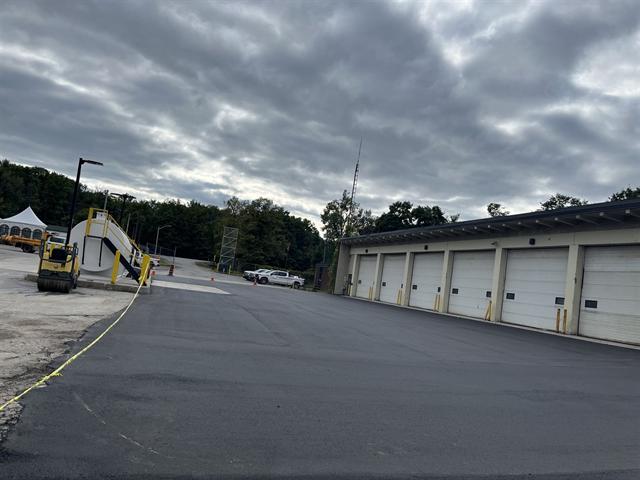 Newly paved commercial asphalt parking lot in Ottawa