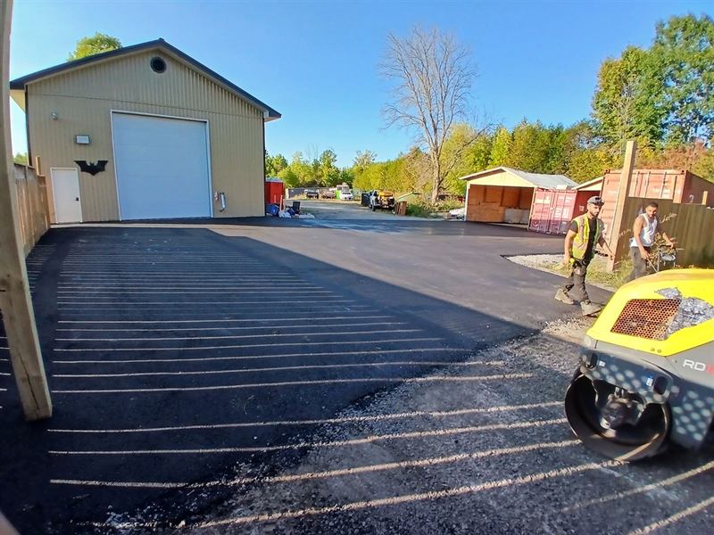 Newly paved commercial lot in Ottawa ready for line painting