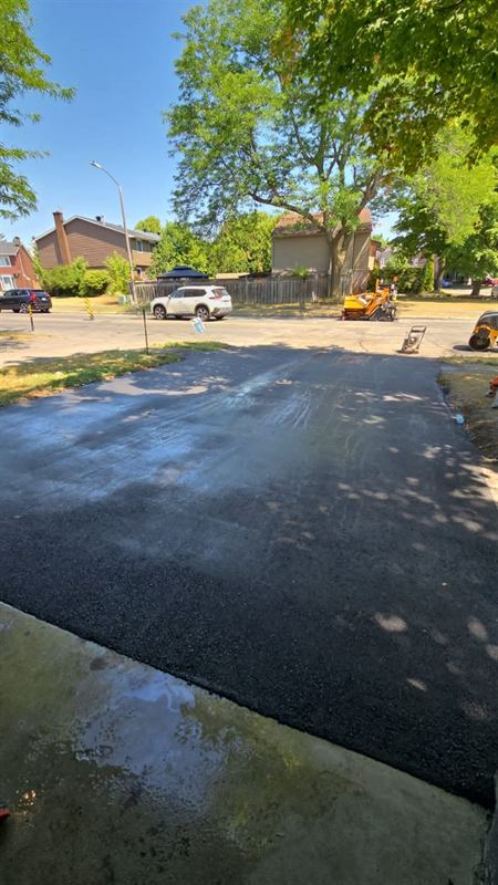 Freshly paved private street in an Ottawa neighbourhood
